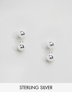 Серебряные серьги-подвески с двумя шариками ASOS - Серебряный