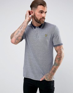 Темно-синяя футболка-поло с контрастной окантовкой Lyle & Scott - Темно-синий