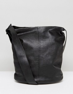 Кожаная сумка на плечо с длинным ремешком Vagabond - Черный