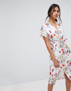 Платье миди с запахом Closet London - Мульти