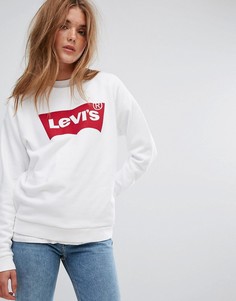 Белый свитшот свободного кроя с логотипом Levis - Белый