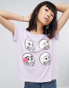 Футболка с черепом Cheap Monday - Фиолетовый
