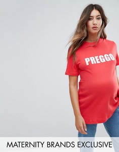 Футболка бойфренда с принтом Preggo Adolescent Clothing Maternity - Красный