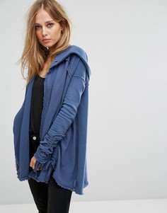 Кардиган с затягивающимися шнурками и капюшоном Free People Get Yer Gauze - Синий