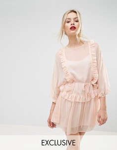 Эксклюзивное платье мини с оборками Stevie May Whistlers - Розовый