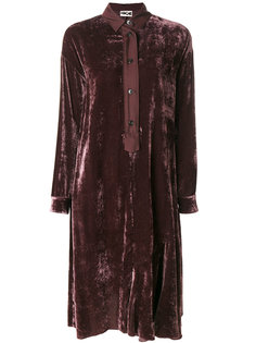 velvet button-up shirt dress Hache