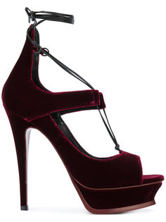 lace front platform heel pumps Saint Laurent