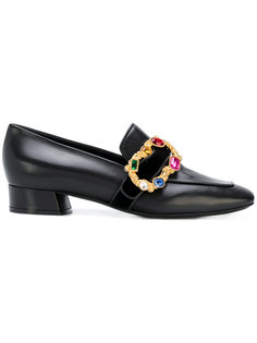 crystal buckle loafers Casadei