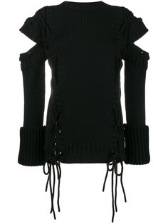 джемпер с вырезом и завязками по бокам  Alexander McQueen