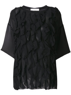 cropped sleeve ruffle blouse 8pm