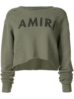 укороченный свитер с логотипом Amiri