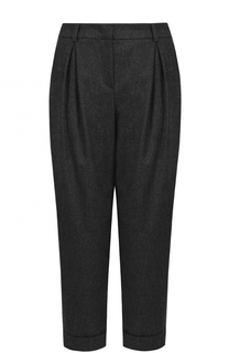 Укороченные шерстяные брюки с защипами Armani Collezioni
