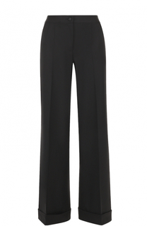 Шерстяные расклешенные брюки с контрастной прострочкой Dolce &amp; Gabbana