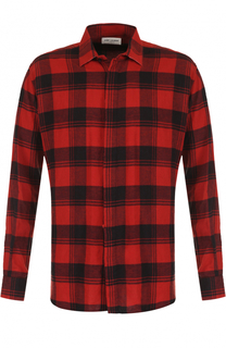 Хлопковая рубашка в клетку Saint Laurent