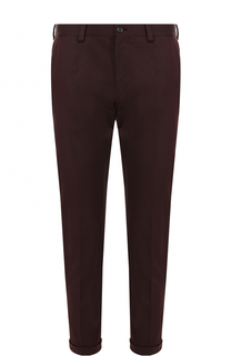 Укороченные брюки прямого кроя из смеси шерсти и хлопка Dolce &amp; Gabbana