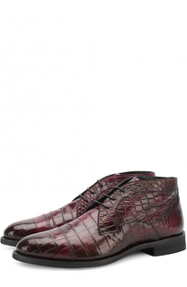 Ботинки из кожи крокодила с внутренней меховой отделкой Barrett