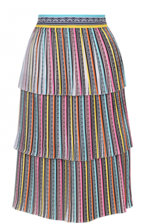 Многоярусная плиссированная юбка-миди Mary Katrantzou