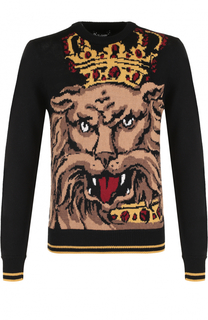 Шерстяной джемпер с круглым вырезом Dolce &amp; Gabbana