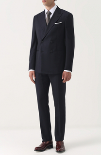 Шерстяной костюм с двубортным пиджаком Giorgio Armani