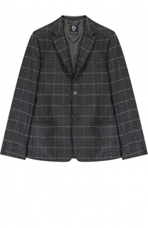 Однобортный пиджак из шерсти в клетку Dal Lago