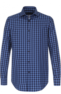 Хлопковая сорочка в клетку с воротником акула Pal Zileri