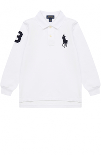 Хлопковое поло с длинными рукавами и нашивкой Polo Ralph Lauren