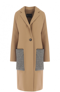 Шерстяное пальто с контратсными накладными карманами Proenza Schouler
