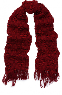 Шерстяной шарф фактурной вязки с бахромой Yohji Yamamoto
