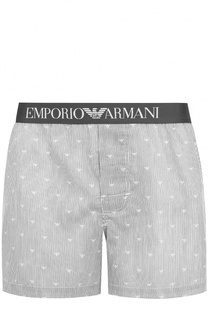 Хлопковые трусы-боксеры с эластичной резинкой Emporio Armani