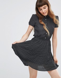 Короткое приталенное платье с пуговицами QED London - Черный