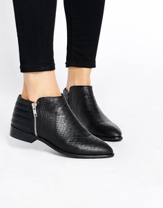 Остроносые стеганые ботинки с молниями ASOS ABINGER - Черный