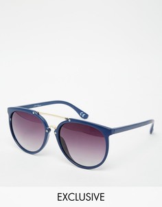 Синие солнцезащитные очки-авиаторы Jeepers Peepers эксклюзивно для ASOS - Синий