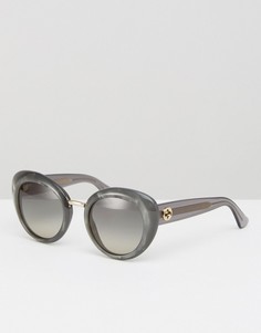 Солнцезащитные очки «кошачий глаз» в массивной оправе Gucci - Серый
