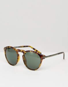 Круглые солнцезащитные очки в черепаховой оправе Jack & Jones - Коричневый