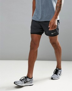 Черные шорты 2 в 1 Nike Running Flex Distance 904221-010 - Черный