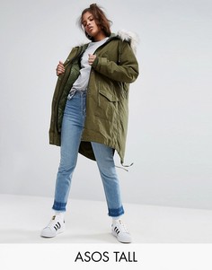 Оверсайз-парка с уплотненной подкладкой ASOS TALL - Зеленый