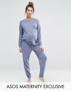 Комплект с джоггерами и свитшотом для беременных ASOS Maternity LOUNGE - Темно-синий
