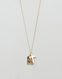 Золотистое ожерелье с подвесками Chained & Able - Золотой