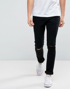 Черные рваные джинсы скинни Only & Sons - Черный