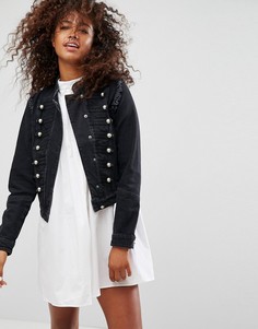 Джинсовая куртка в стиле милитари ASOS - Черный