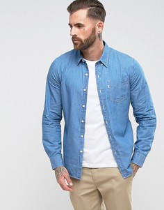 Светлая джинсовая рубашка с одним карманом Levis - Синий