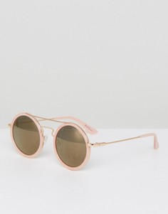Круглые солнцезащитные очки с планкой Black Phoenix - Розовый