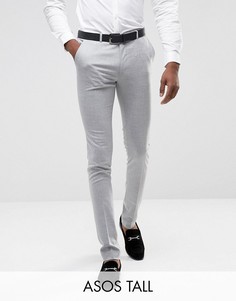 Серые супероблегающие строгие брюки ASOS TALL - Серый