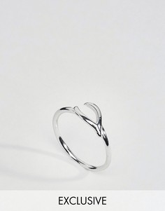Серебряное кольцо с дизайном в виде куриной косточки Reclaimed Vintage Inspired - Серебряный