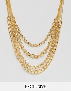 Ожерелье из цепочек Reclaimed Vintage Inspired - Золотой