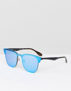 Солнцезащитные очки с зеркальными стеклами Ray-Ban Clubmaster 0RB3576N - Серебряный