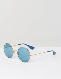 Круглые солнцезащитные очки с поляризованными стеклами Ray-Ban Jajo 0RB3592 - Золотой
