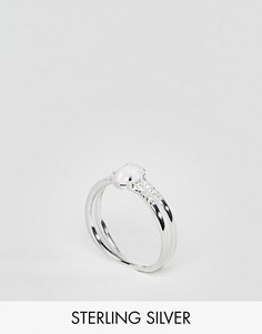 Серебряное кольцо с искусственным опалом ASOS - Серебряный