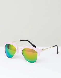 Розовые солнцезащитные очки с зеркальными линзами AJ Morgan - Розовый