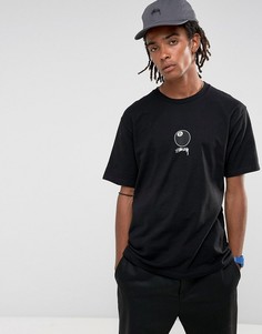 Черная футболка с принтом бильярдного шара номер 8 на груди Stussy - Черный